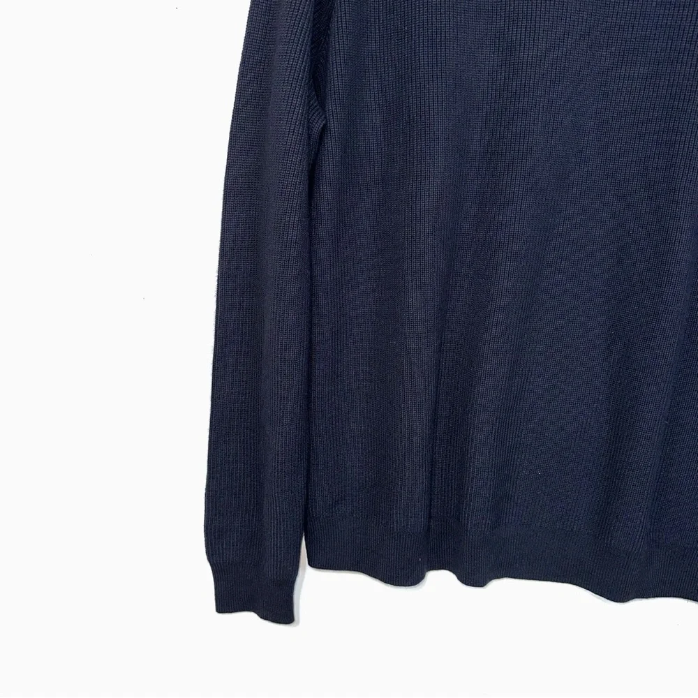 1901 Nordstrom Crewneck Ribbed Knit Sweater In Black Caviar Size XL NEW